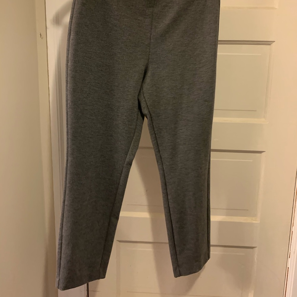 Elastic waist pants with zipper detail